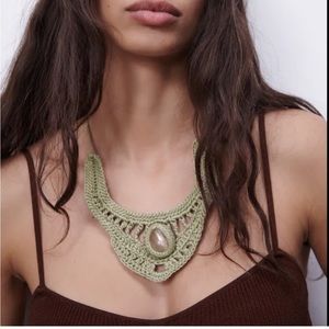 Zara stone crochet necklace